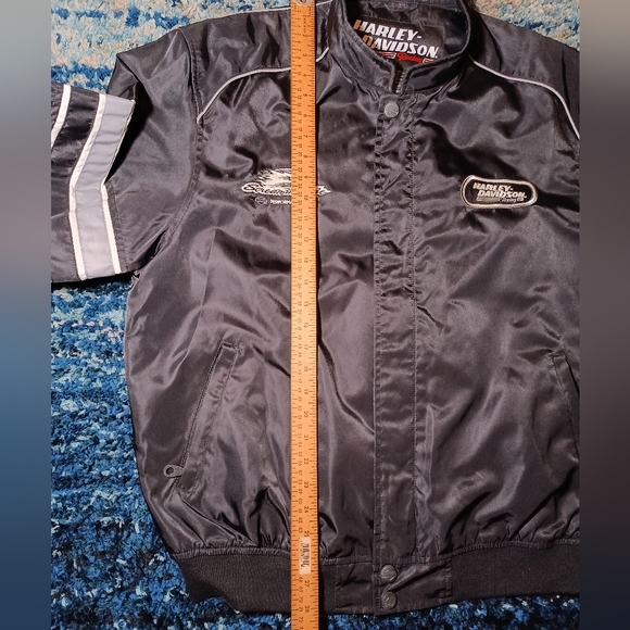 Vintage Harley Davidson Racing Nylon Riding Jacket Black Screaming Eagle - Picture 5 of 10